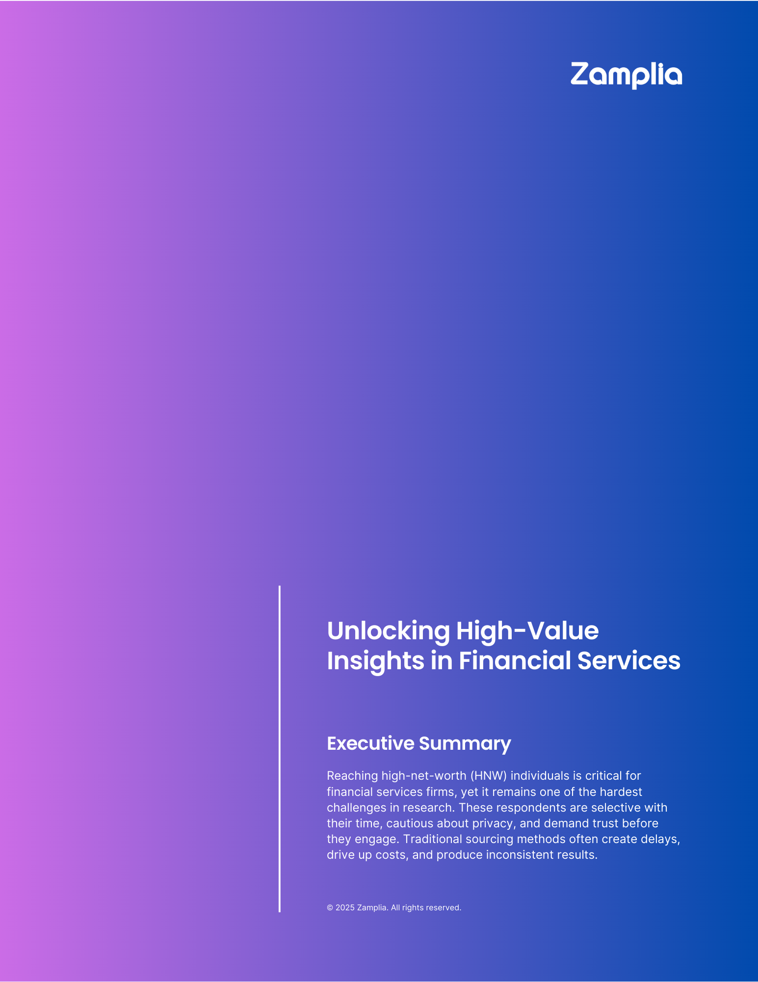 Zamplia: Unlocking High-Value Insights in Financial Services